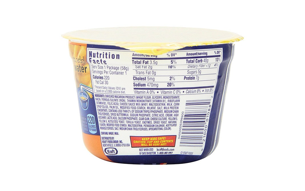 Kraft Macaroni & Cheese Dinner Triple Cheese   Cup  58 grams